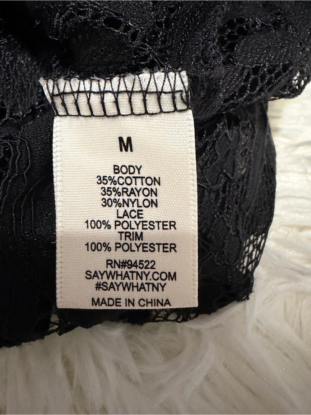 Say What Ny black lace bell sleeve top Size M Whimsigoth, witchy, elegant, sheer - Picture 9 of 10